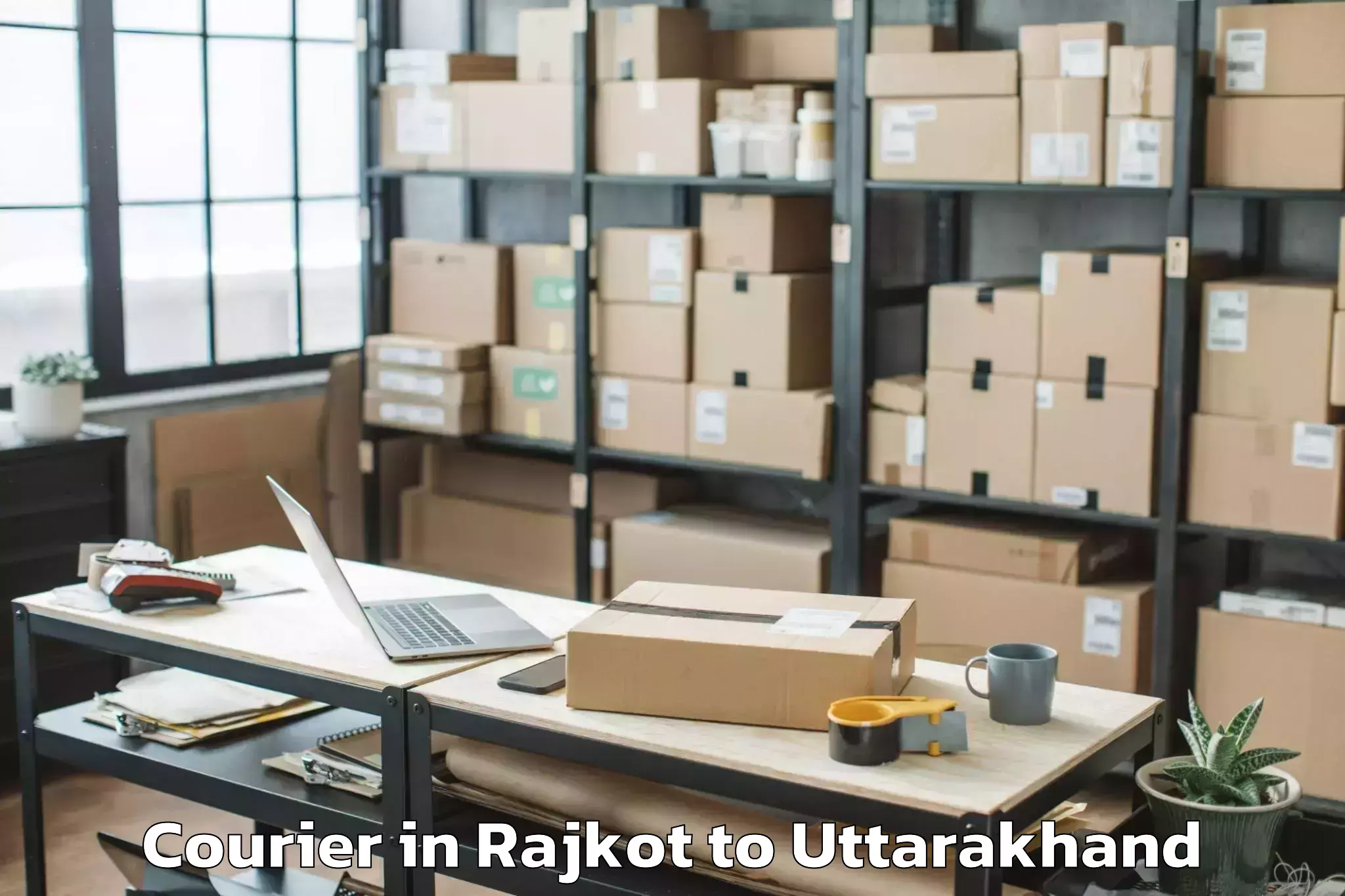 Book Rajkot to Thalisain Courier Online